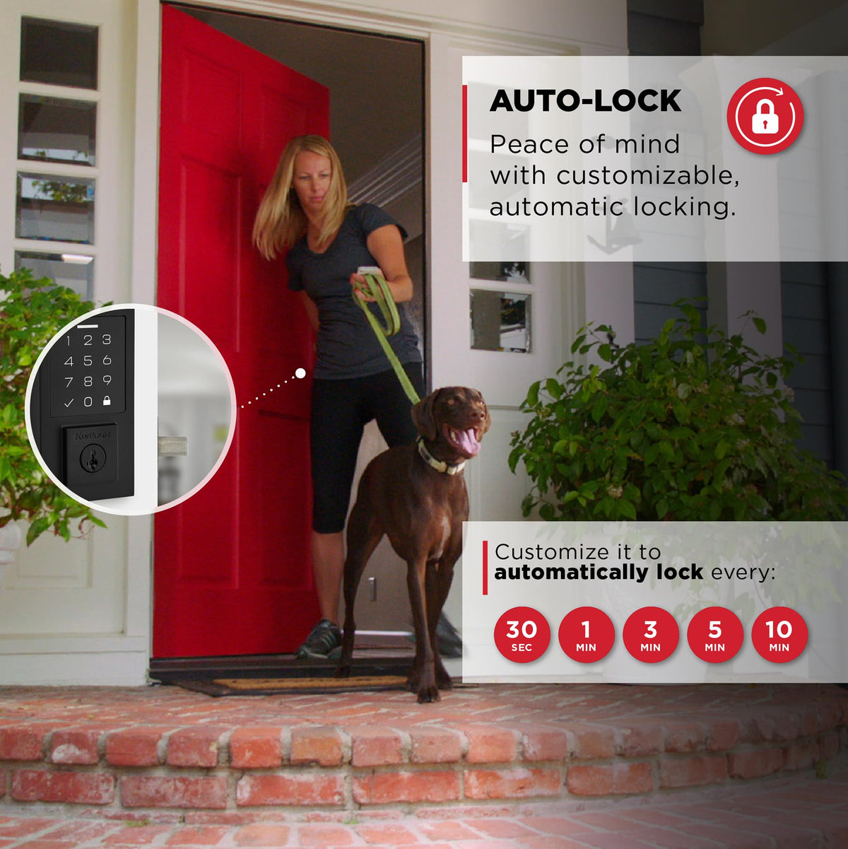 Kwikset SmartCode 270 customizable codes support up to 50 users for flexible access.