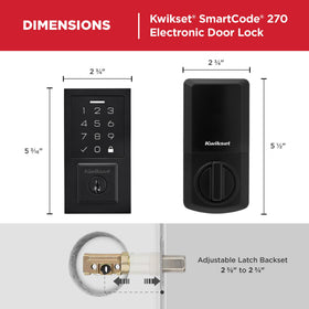 Kwikset SmartCode 270 illuminated keypad aids night entry for convenience.