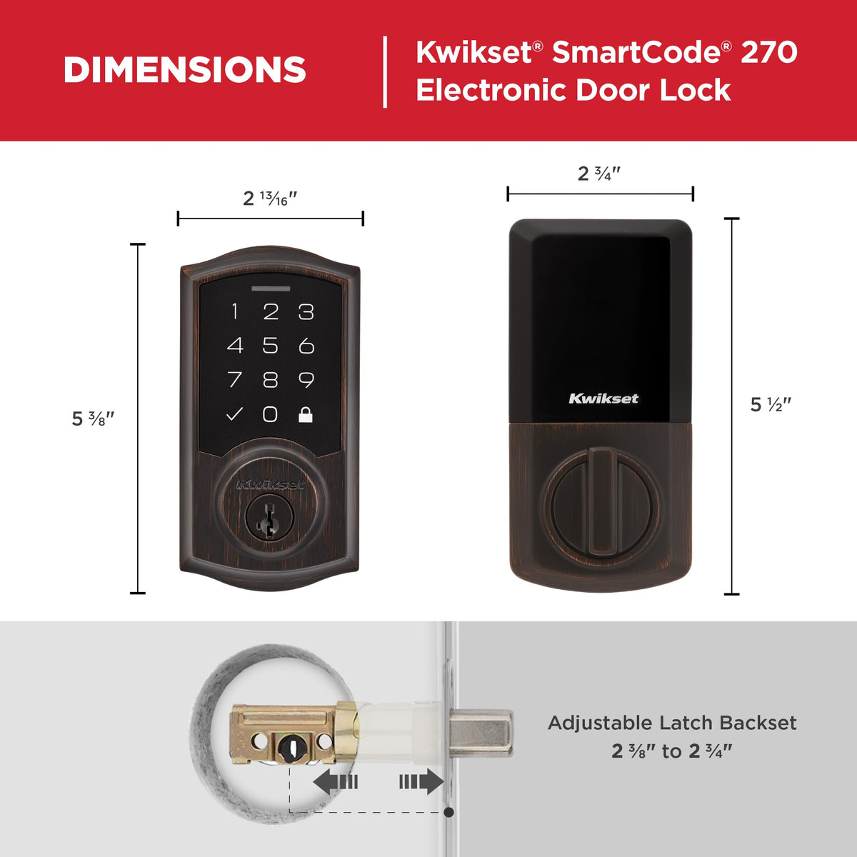 Kwikset SmartCode 270 low-light keypad aids night entry.