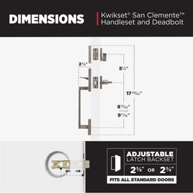 Kwikset strike plate and screws included for sturdy mounting.