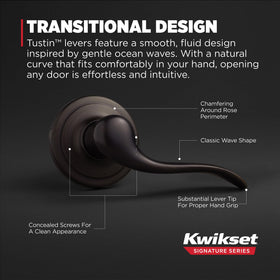 Kwikset Tustin ANSI Grade 2 durable interior lever for high-traffic doors
