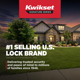 Kwikset Tustin lever installed on a closet or hallway interior door