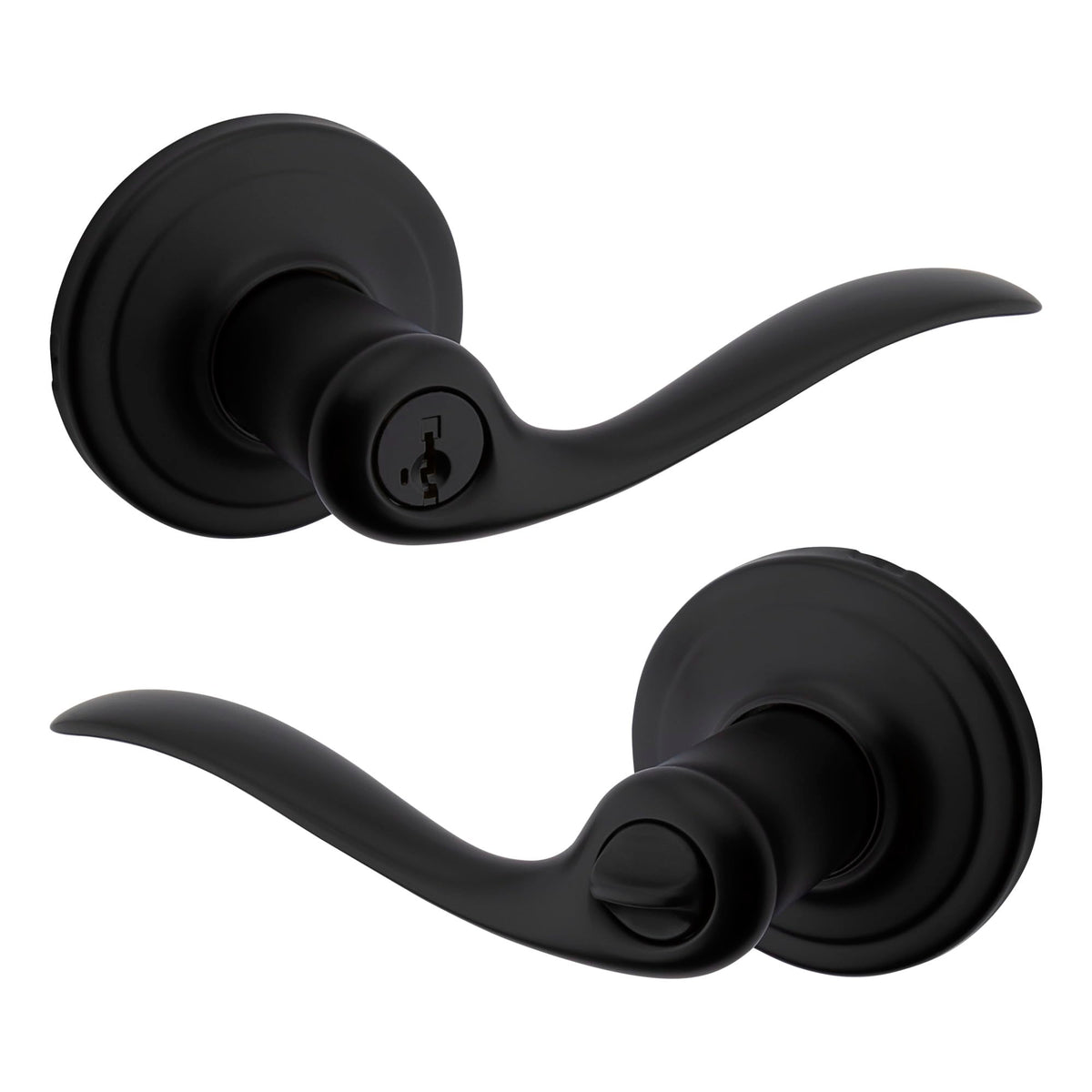 Kwikset Tustin exterior keyed-entry lever on front door for secure access
