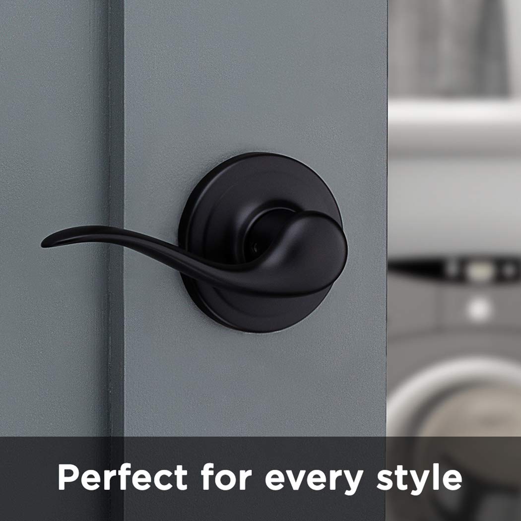 Interior Kwikset Tustin lever installed on a door in a hall