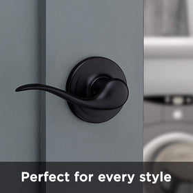 Interior Kwikset Tustin lever installed on a door in a hall