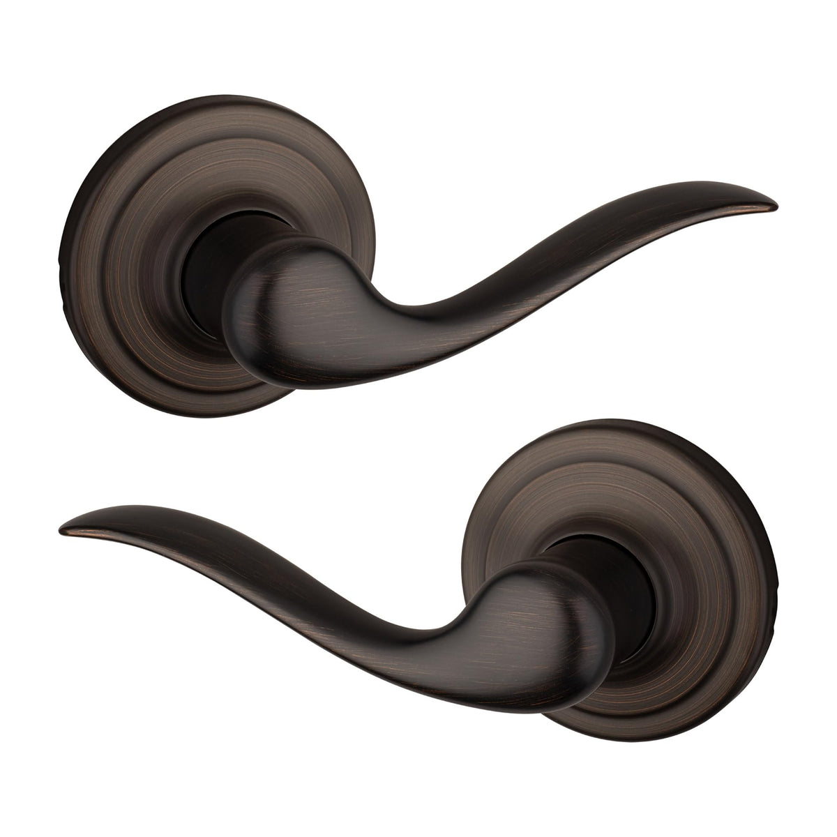 Kwikset Tustin interior passage lever in Venetian Bronze for easy closet and hallway access