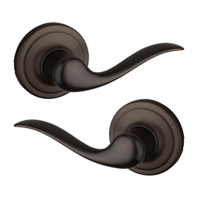 Kwikset Tustin interior passage lever in Venetian Bronze for easy closet and hallway access