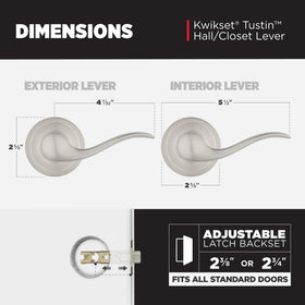 Kwikset Tustin left-right reversible lever for versatile door mounting