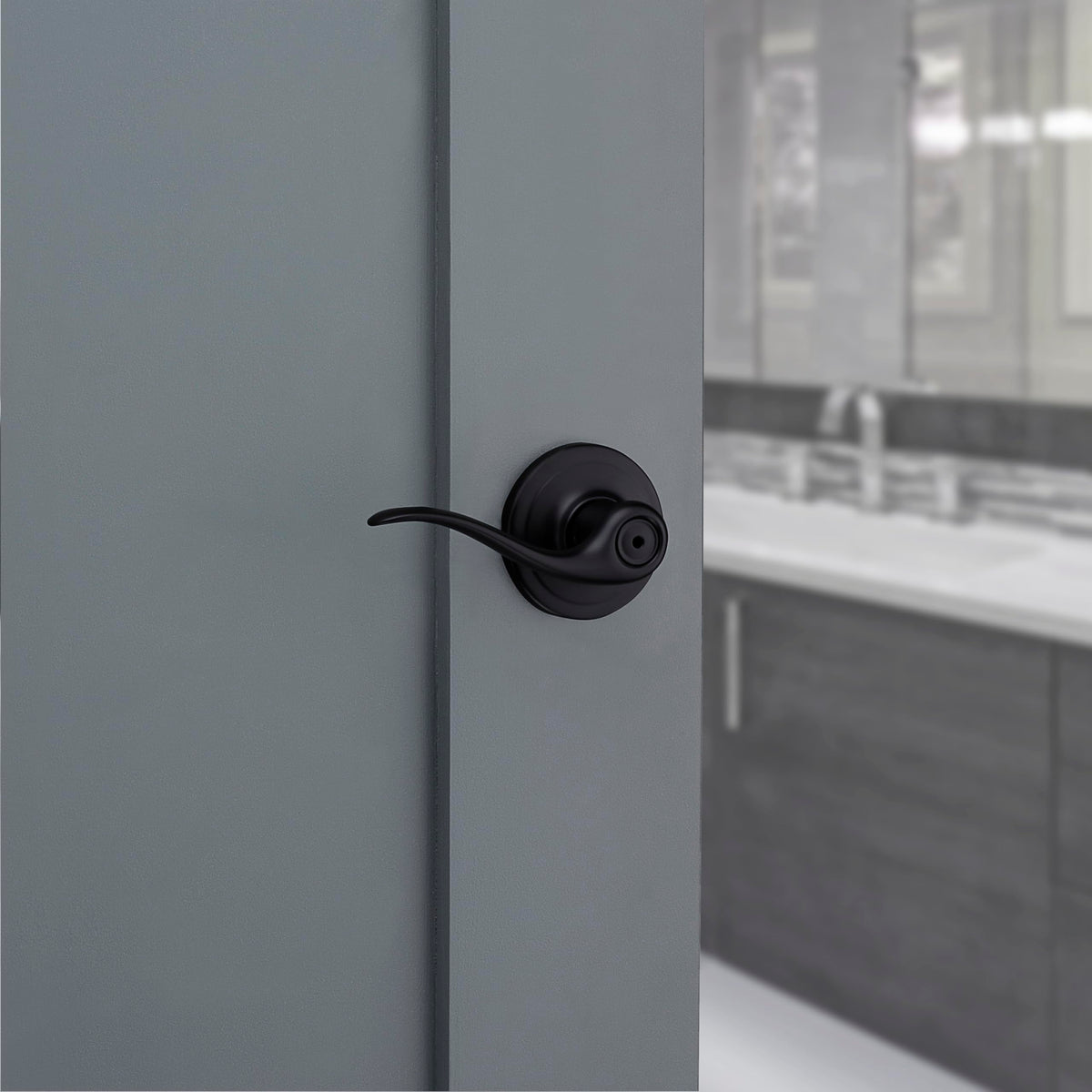 Kwikset Tustin bedroom door use emphasizes everyday ease