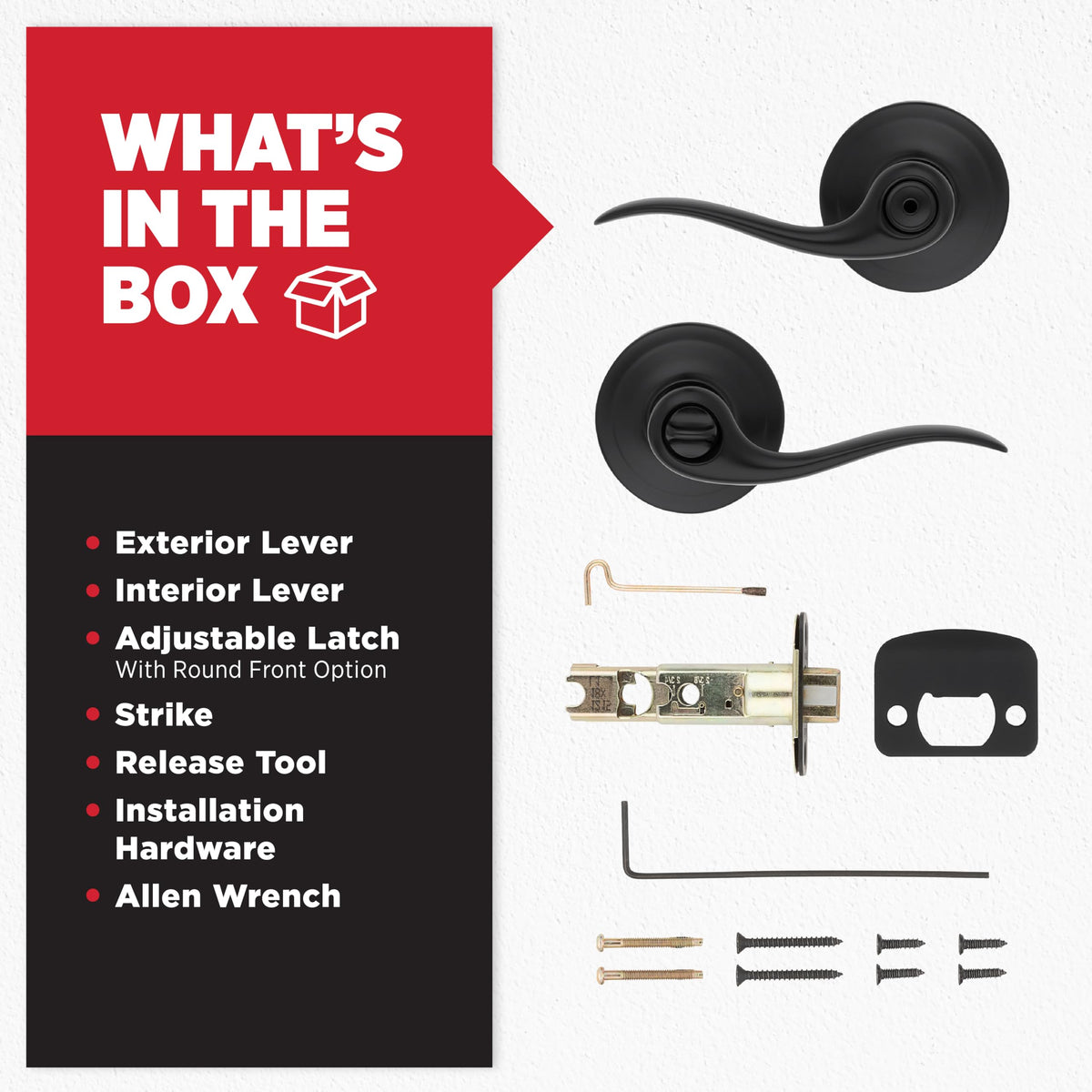 Kwikset Tustin lever with adjustable latch backset compatibility