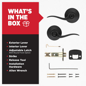 Kwikset Tustin lever with adjustable latch backset compatibility