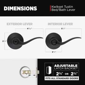 Kwikset Tustin lever, side view highlights ergonomic grip