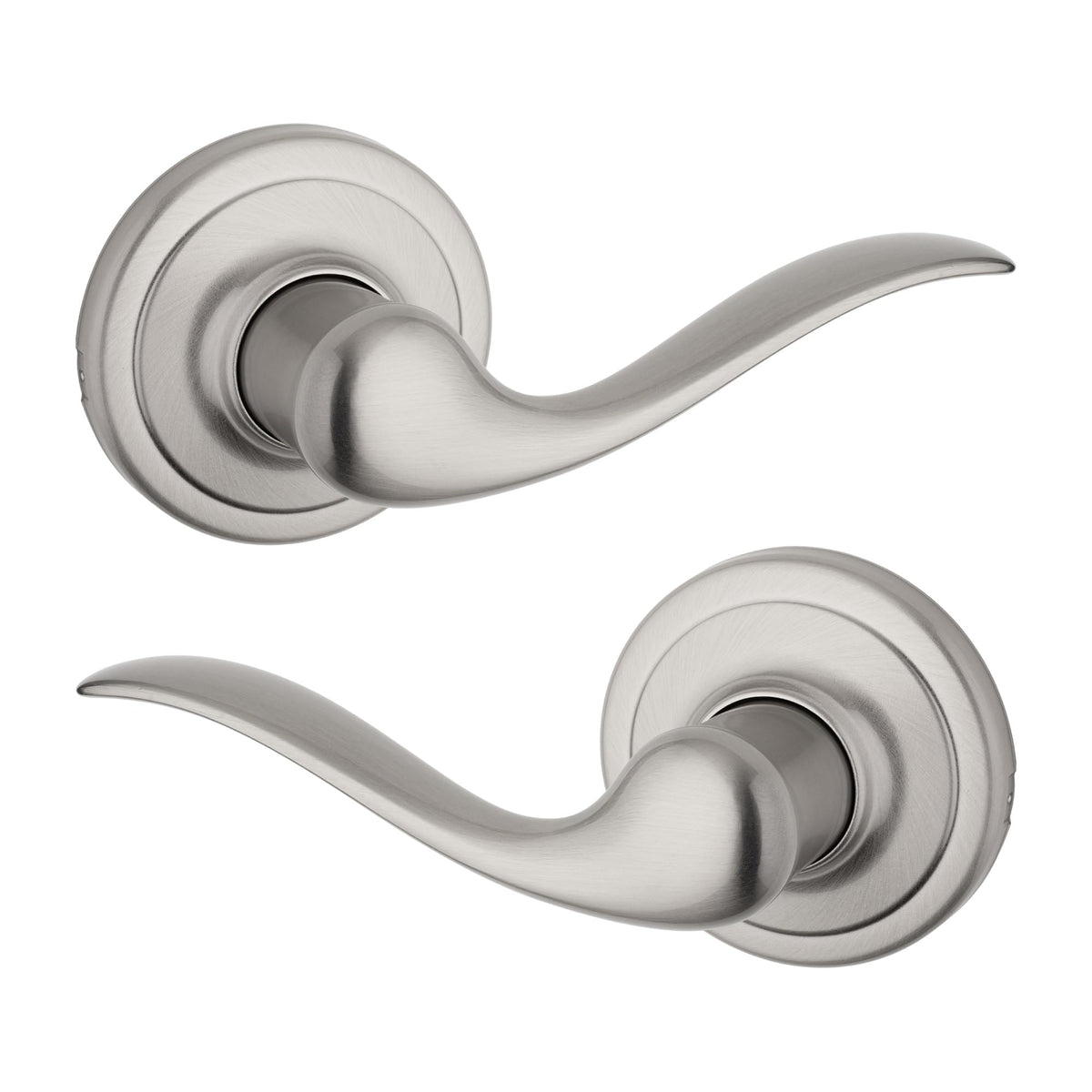 Kwikset Tustin satin nickel lever close-up showing smooth operation for daily use