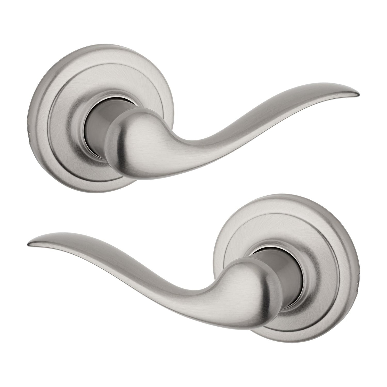 Kwikset Tustin satin nickel lever close-up showing smooth operation for daily use