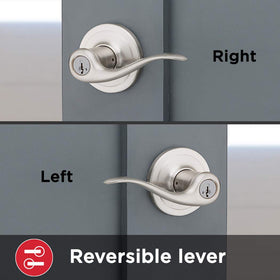 Microban protection shown on Kwikset Tustin hardware surface.