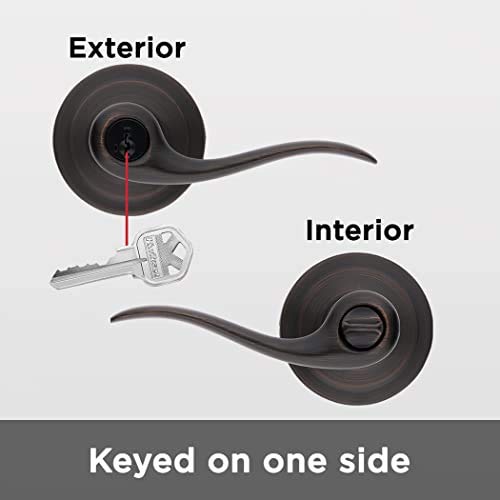 Kwikset Tustin with Microban protection reduces microbes on high-touch hardware.