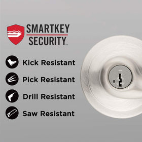 SmartKey security tool and two keys included for quick rekeying.