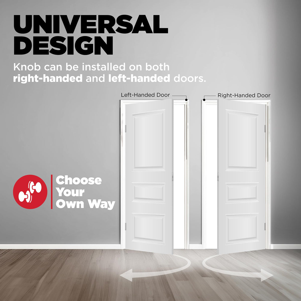 Adjustable latch backset on Kwikset Tylo simplifies door installation.