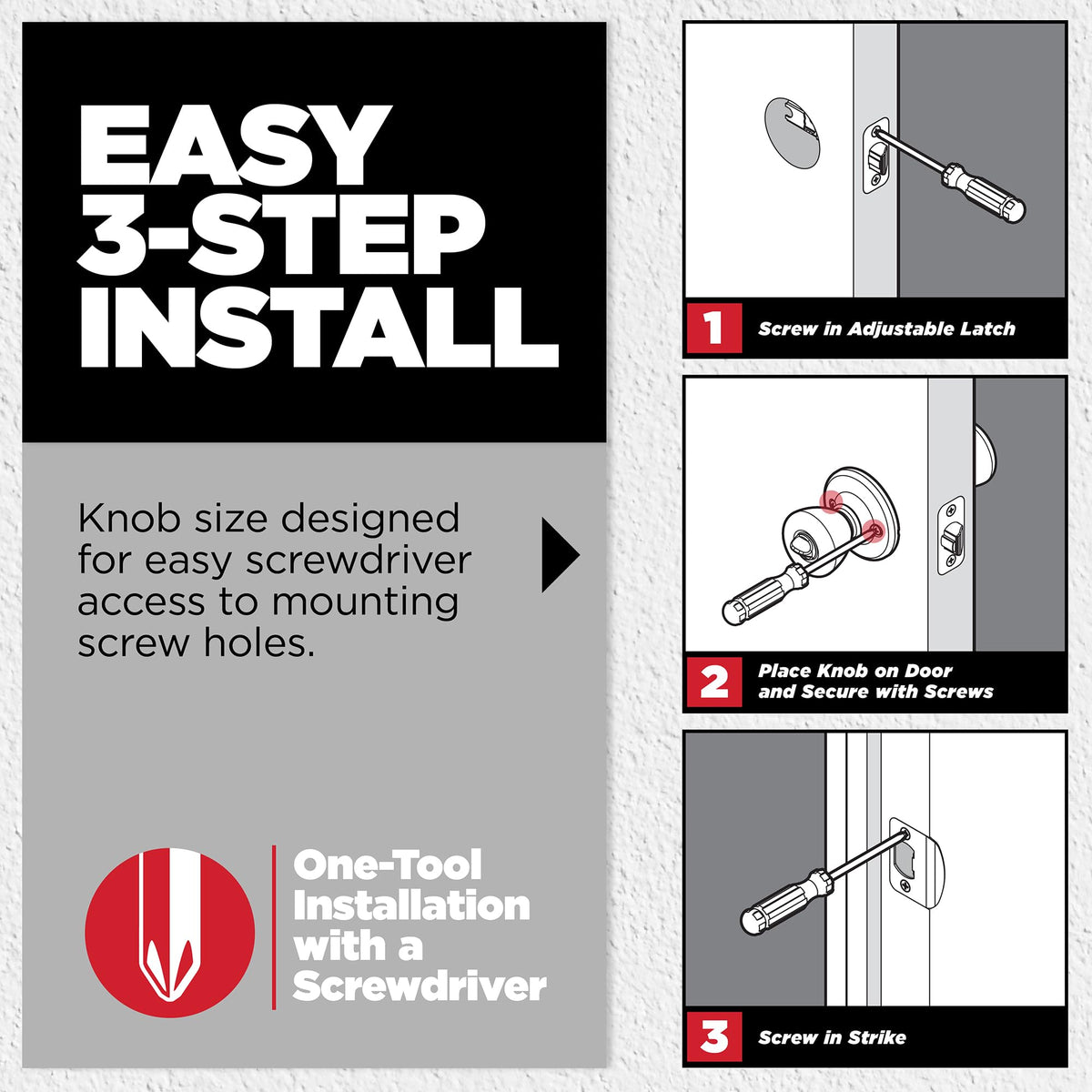 Kwikset Tylo adjustable latch ensures fit on standard doors