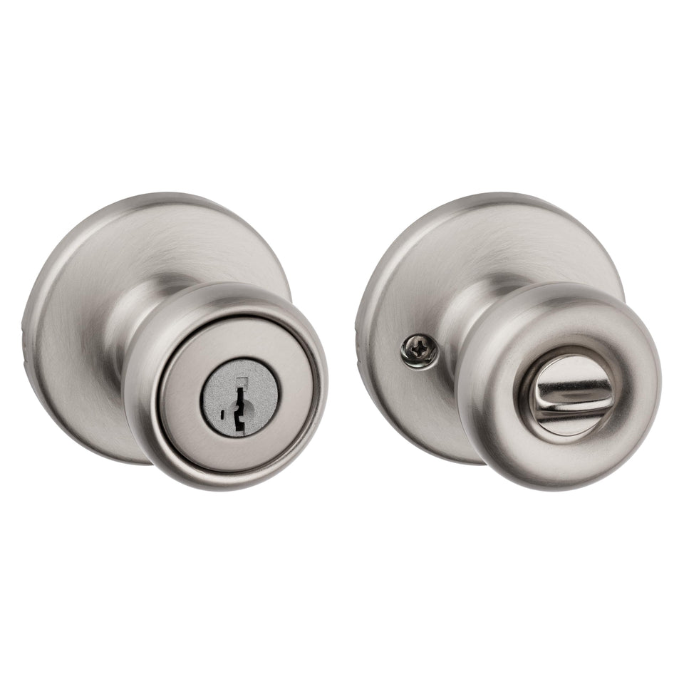 Kwikset Tylo exterior keyed entry knob on front door for secure access