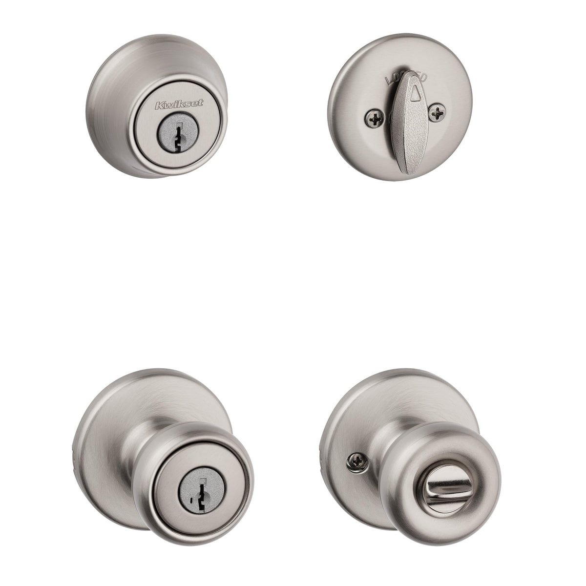 Kwikset Tylo front door lock set demonstrates a secure exterior entry solution