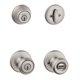 Kwikset Tylo front door lock set demonstrates a secure exterior entry solution