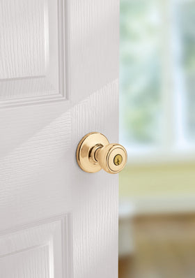 Kwikset Tylo smartkey security rekey feature demonstrated on a door knob
