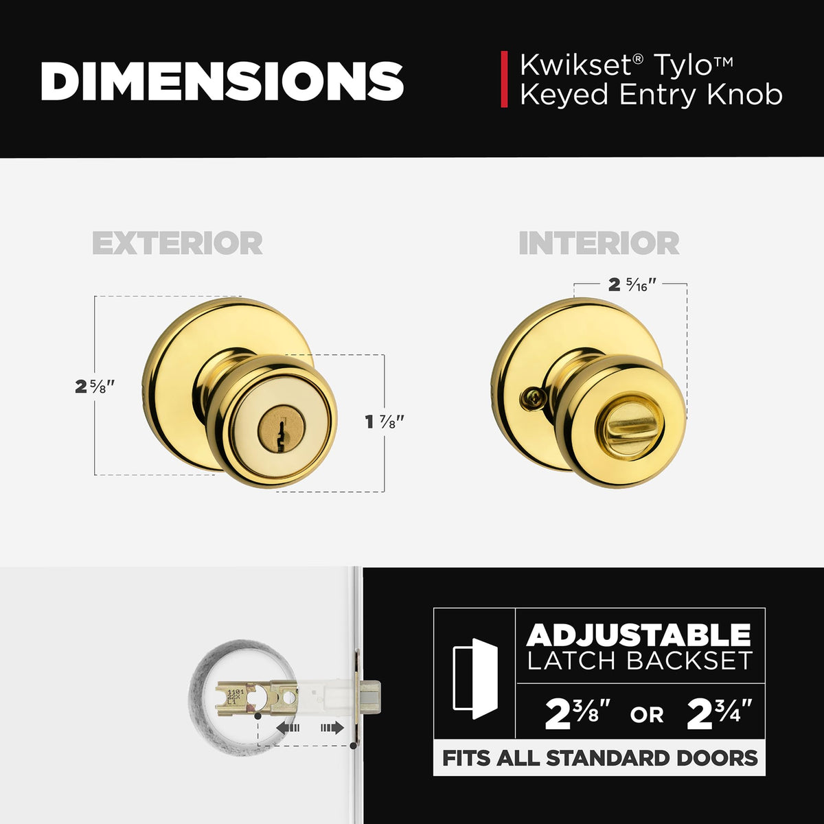 Strike plate and installation guide included with Kwikset Tylo hardware.