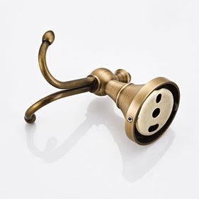 KWQKEM dual-hook brass hanger for robes and towels keeps essentials within reach.