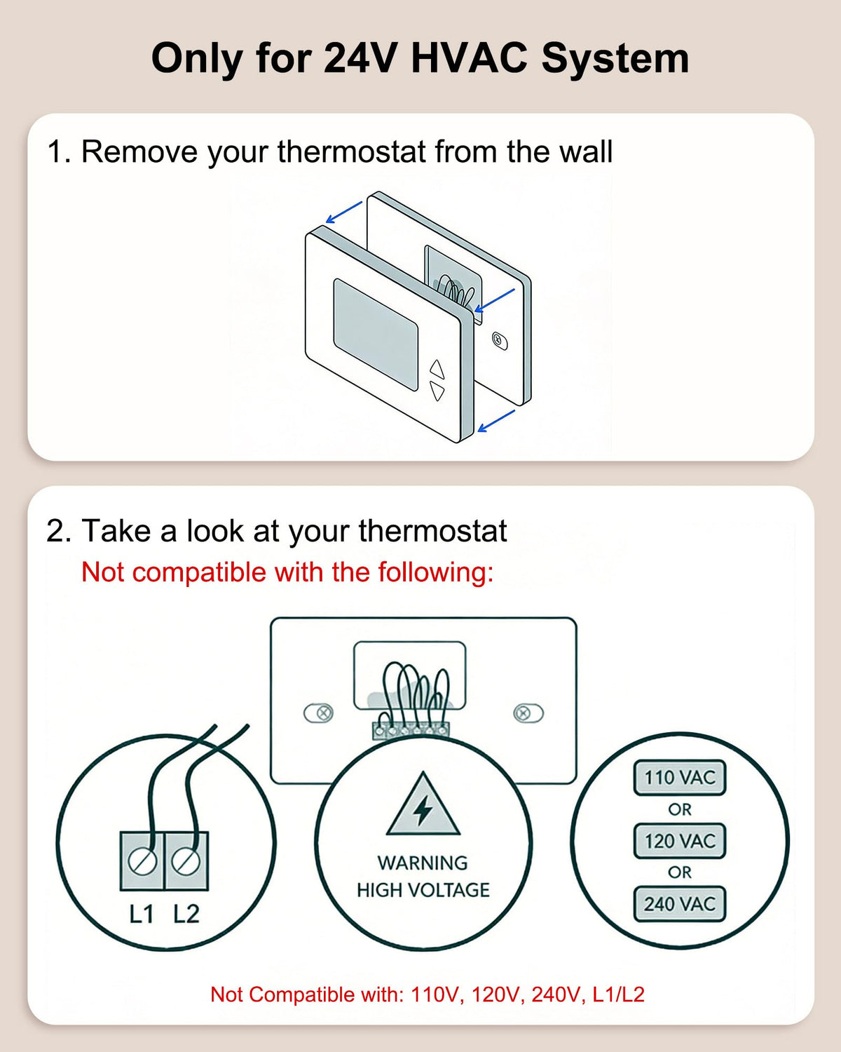 KWRNVO C-wire adapter with QR code guide for setup