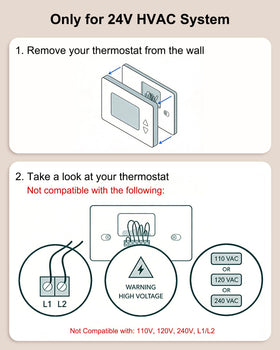 KWRNVO C-wire adapter with QR code guide for setup