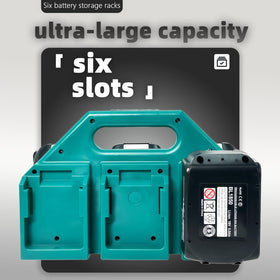 Kxufoae integrated-handle 6-slot Makita battery holder enables easy site transport.