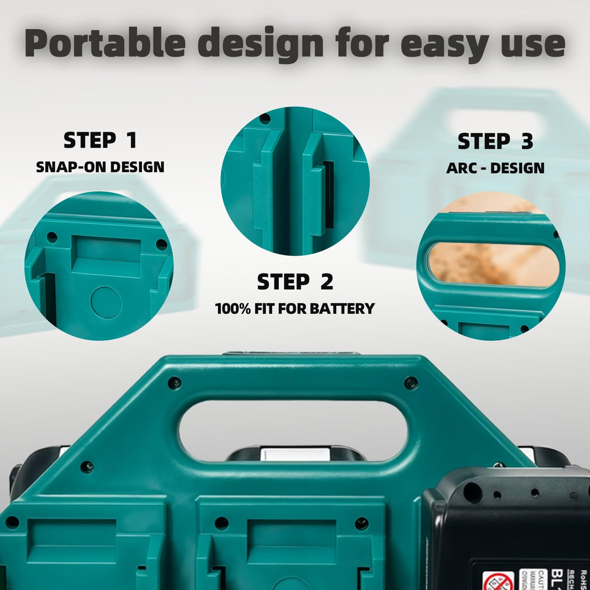 Kxufoae latch-click 6-slot Makita holder ensures secure seating of batteries.