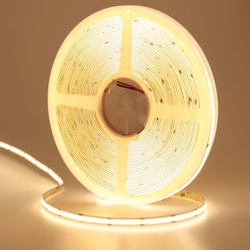 KXZM COB strip with dense LED chips for ultra-even lighting in cabinets.