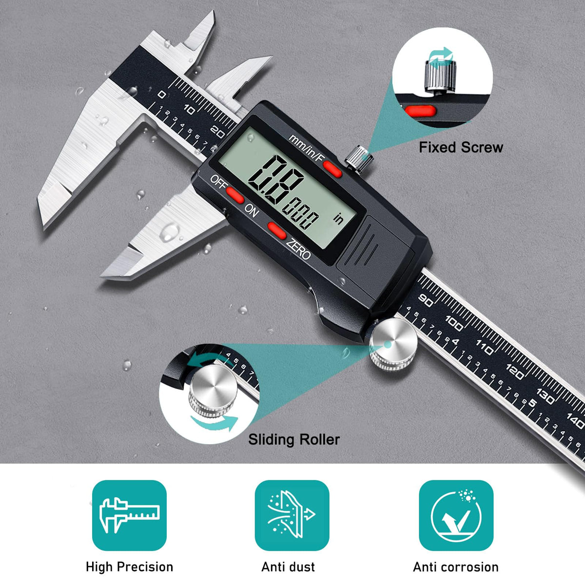 Kynup caliper with auto-off feature to save battery during idle times