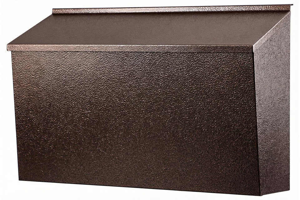 KYODOLED bronze wall-mount mailbox front view shows large capacity for bulk mail