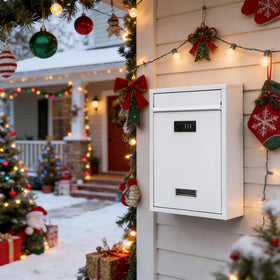 Kyodoled locking wall mount mailbox digital lock close-up demonstrates secure three-digit access.