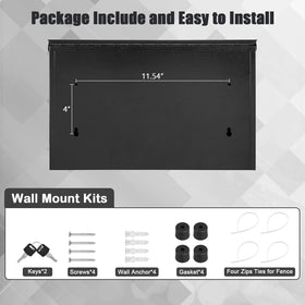 KYODOLED locking wall mount mailbox door open view for easy access to mail.