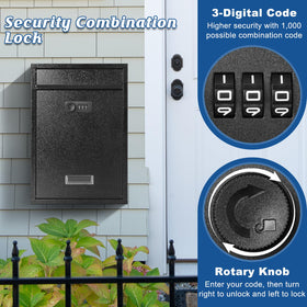 KYODOLED locking wall-mount mailbox installation-ready design with pre-drilled holes and mounting screws