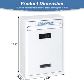 Kyodoled locking wall mount mailbox metal surface texture highlights rust-resistant coating.