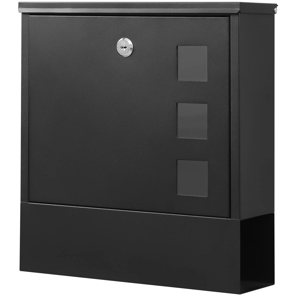 KYODOLED locking wall mount mailbox, front view, weatherproof and ideal for outdoor use