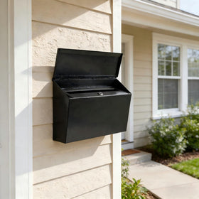 KYODOLED locking wall mount mailbox side view highlighting sturdy weatherproof design.