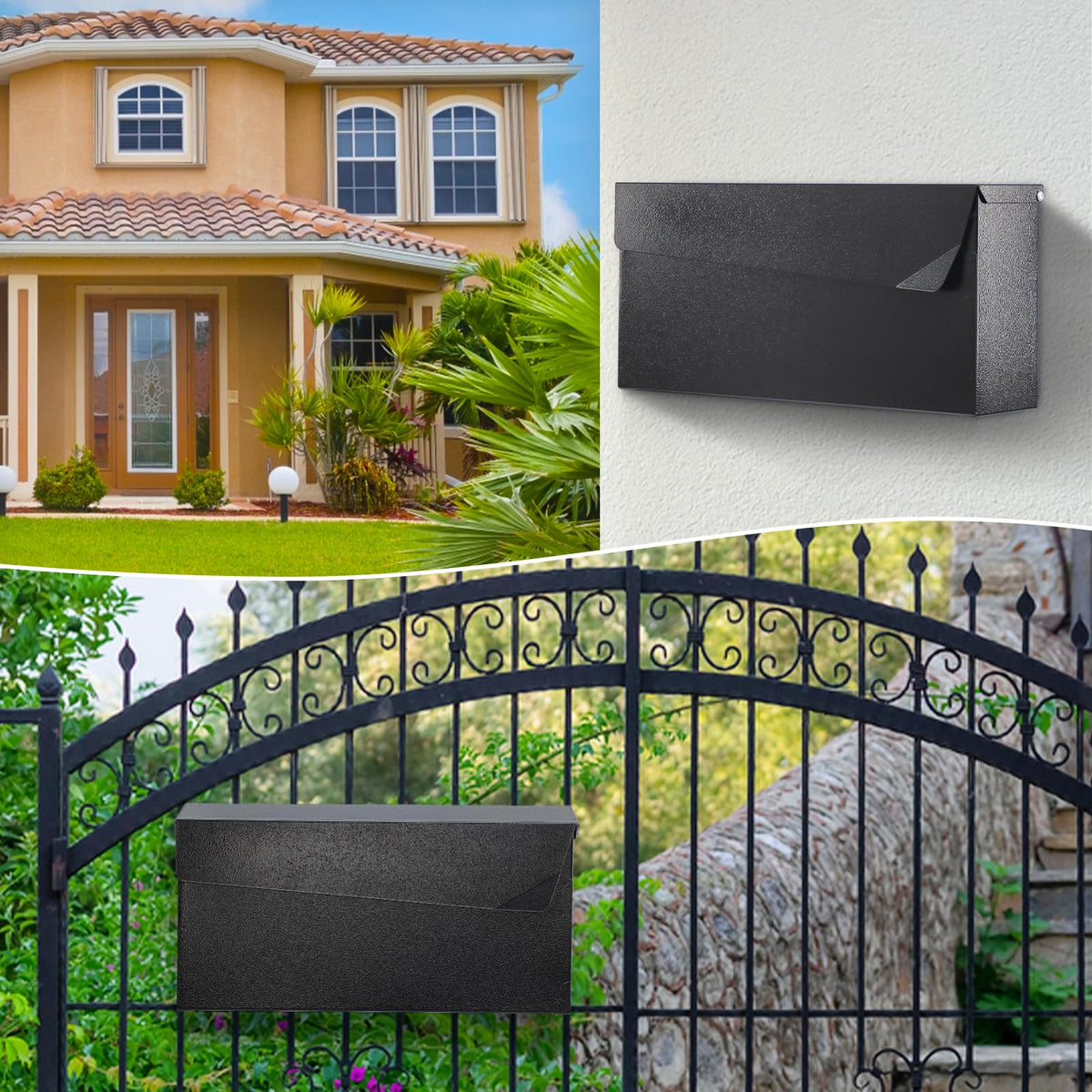KYODOLED mailbox with zip ties for secure fence mounting