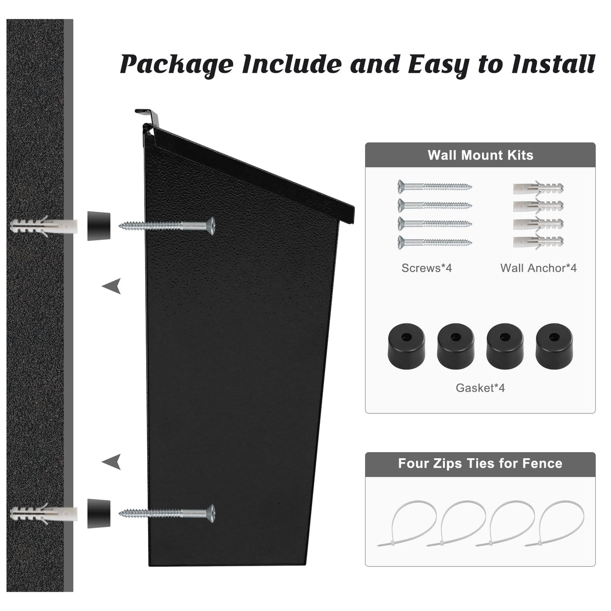 Optimal placement under eaves or porch keeps mail dry