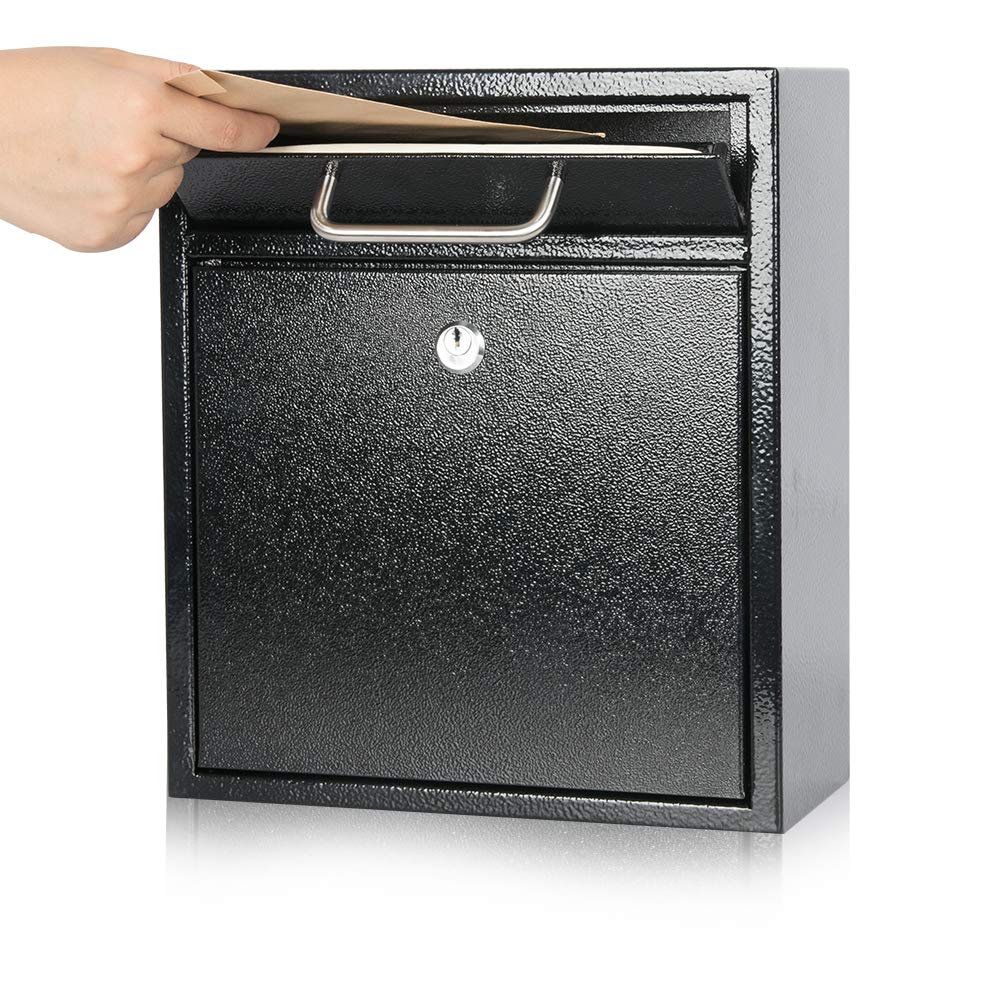 KYODOLED outdoor mailbox front view highlights rugged steel and rust-resistant coating.