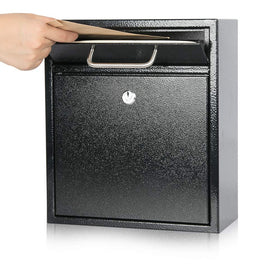 KYODOLED outdoor mailbox front view highlights rugged steel and rust-resistant coating.