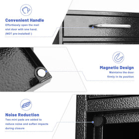 KYODOLED steel mailbox with pre-drilled holes for easy installation.