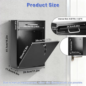 KYODOLED lockable mail drop box with large capacity for letters.