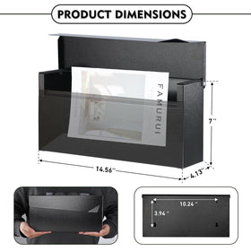 KYODOLED wall-mount mailbox with lid open for easy access and viewing