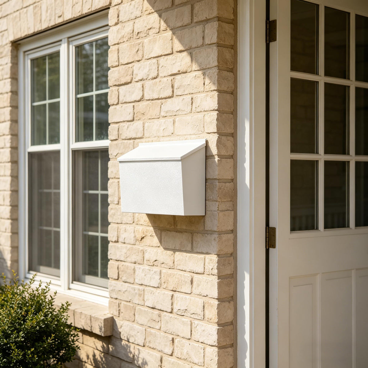 KYODOLED wall-mount mailbox mounted on wall demonstrates weatherproof rust-proof steel.